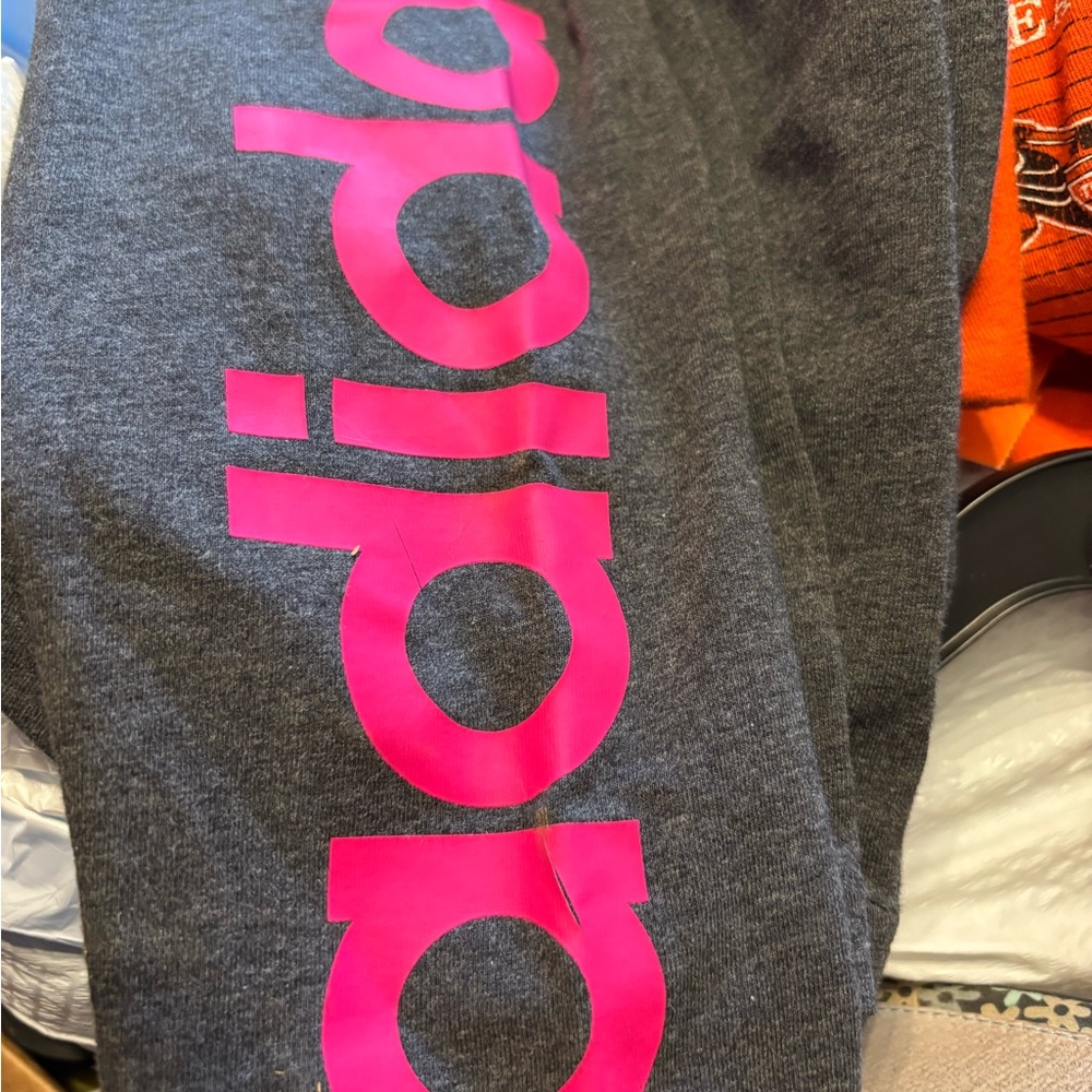 Adidas Youth Leggings with Pink Logo